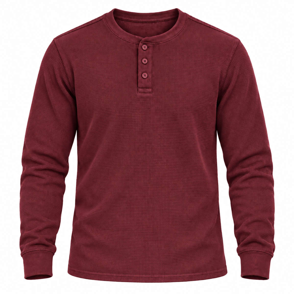🔥 BESTSELLER | 8PCS $26.99 | Men's Waffle Knit Long-Sleeve Henley