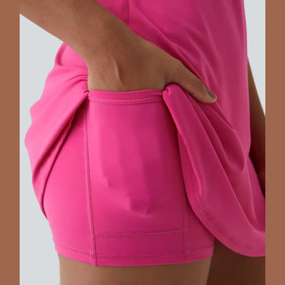 🔥Trending Now | Plush Backless Active Dress with Built-In Shorts