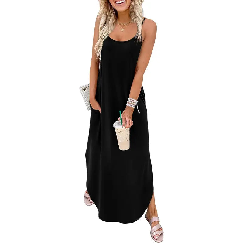 Women's Casual Flowy Maxi Dress – Soft, Lightweight & Effortless Summer Style