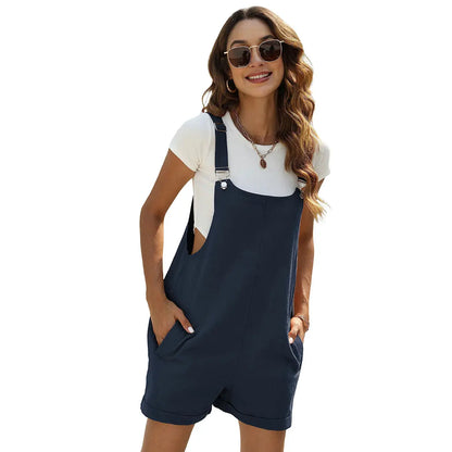 Women's Sleeveless Summer Bib Shortalls