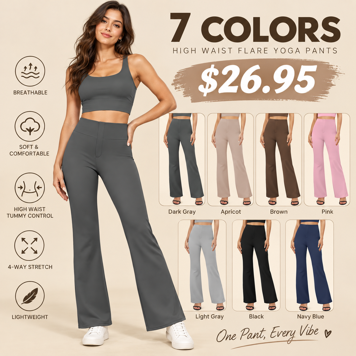 High-Waisted Elastic Yoga Pants for Women