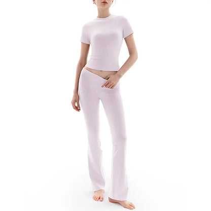 2-Piece Lounge Set, Snatched Buttery Soft Stretch Minimal Chic Viral Everyday Outfit, Adjustable Rise, Bump-Friendly Fit