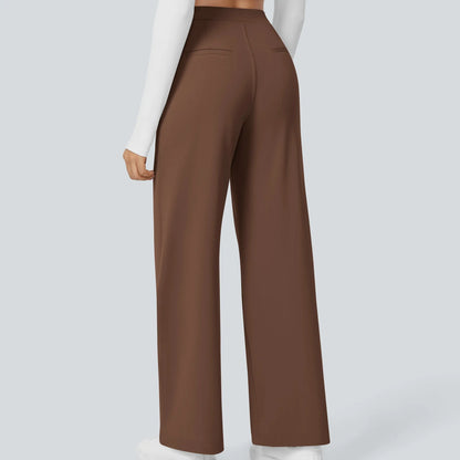 High Waisted Pocket Straight Leg Work Pants