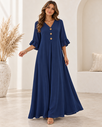 Women's V-Neck Loose Maxi Dress – Flowy, Soft & Comfortable