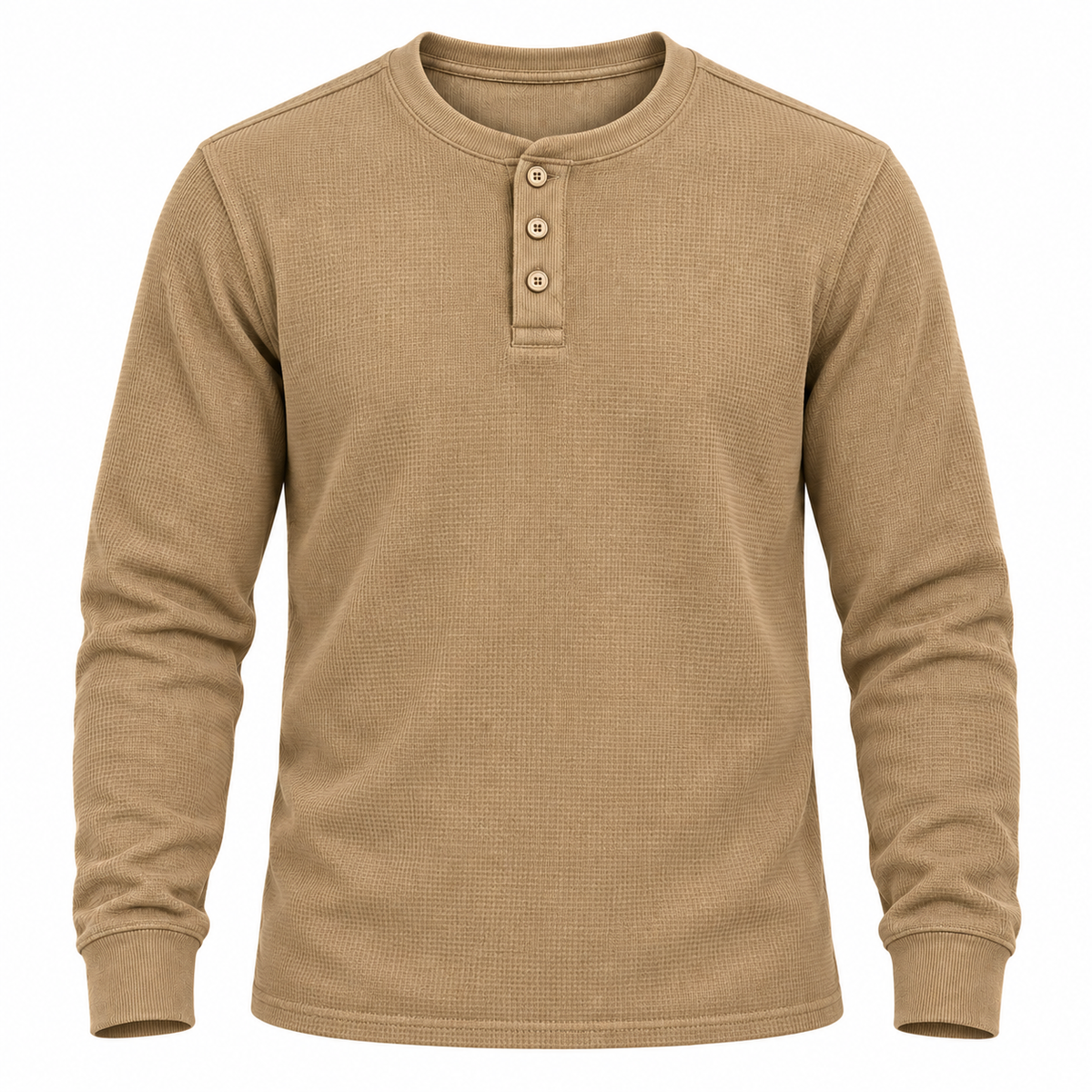 🔥 BESTSELLER | 8PCS $26.99 | Men's Waffle Knit Long-Sleeve Henley
