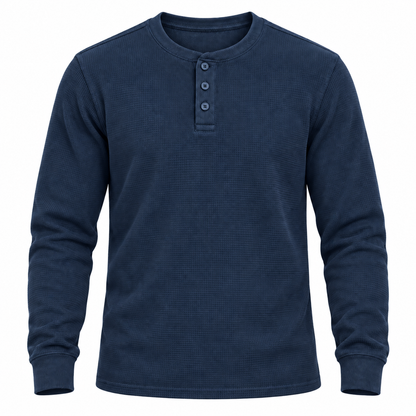 🔥 BESTSELLER | 8PCS $26.99 | Men's Waffle Knit Long-Sleeve Henley