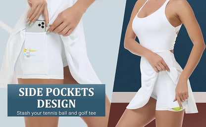 🔥Trending Now | Plush Backless Active Dress with Built-In Shorts