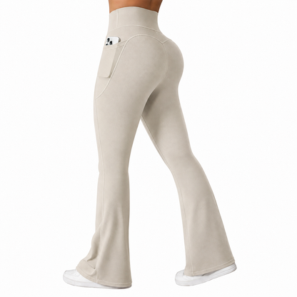 Women's High Waisted Flare Yoga Pants with Pockets – Soft Stretch Bootcut Leggings