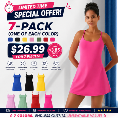 🔥Trending Now | Plush Backless Active Dress with Built-In Shorts