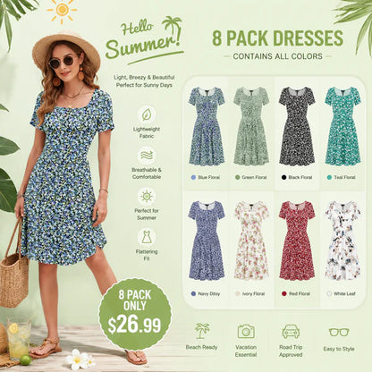 🌴 Resort-Ready Floral Sundress – Perfect for Beach & Vacation