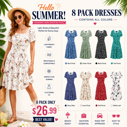 🌴 Resort-Ready Floral Sundress – Perfect for Beach & Vacation