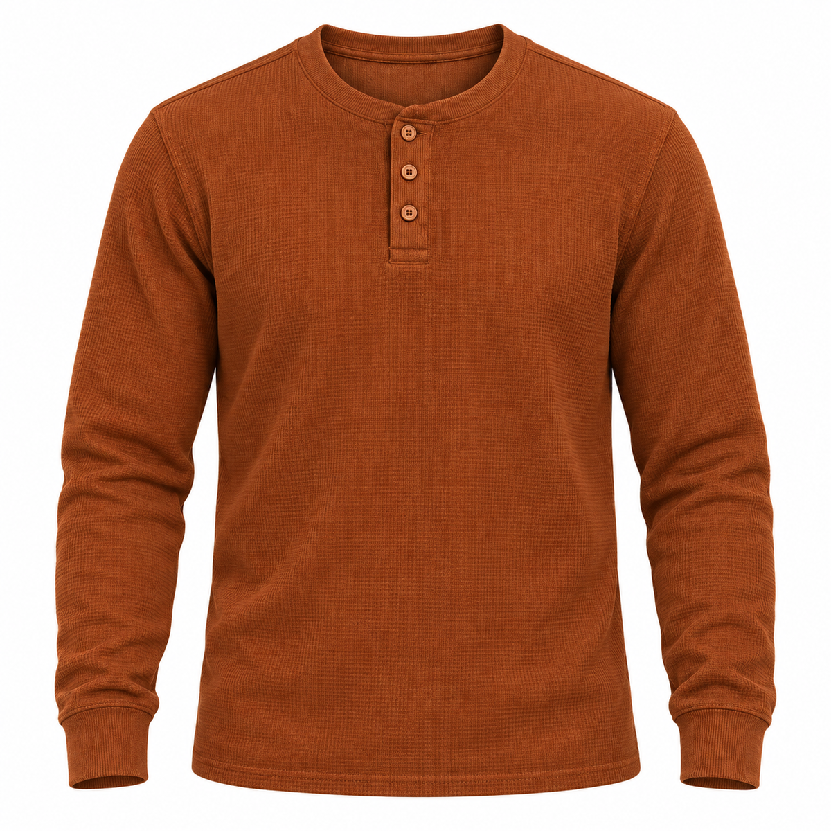 🔥 BESTSELLER | 8PCS $26.99 | Men's Waffle Knit Long-Sleeve Henley