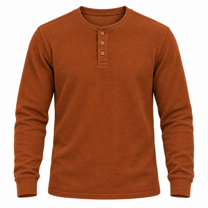 🔥 BESTSELLER | 8PCS $26.99 | Men's Waffle Knit Long-Sleeve Henley