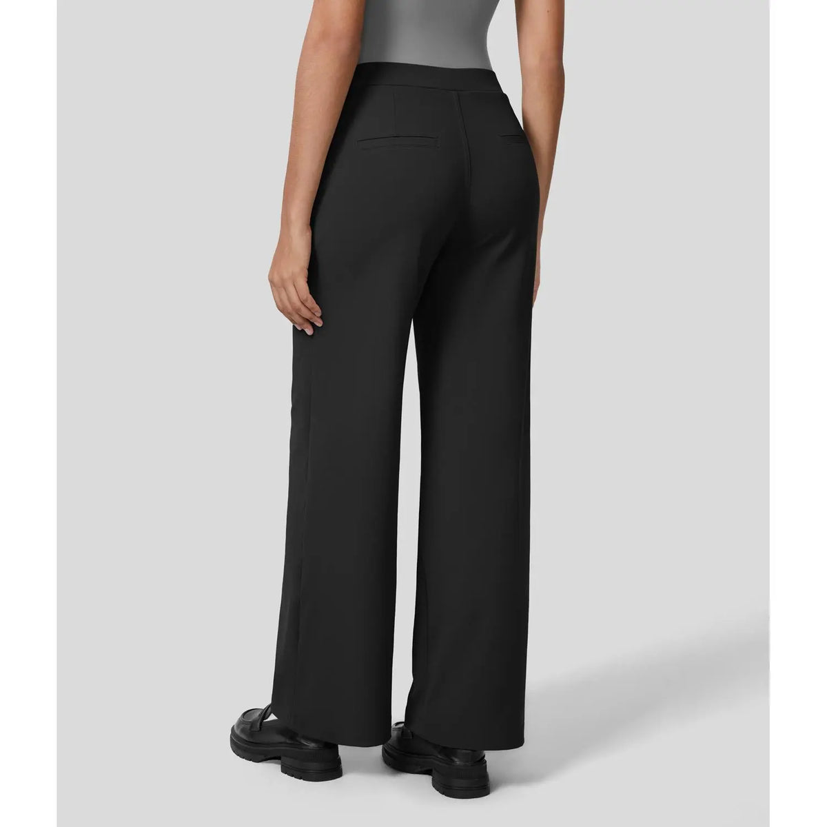 High Waisted Pocket Straight Leg Work Pants