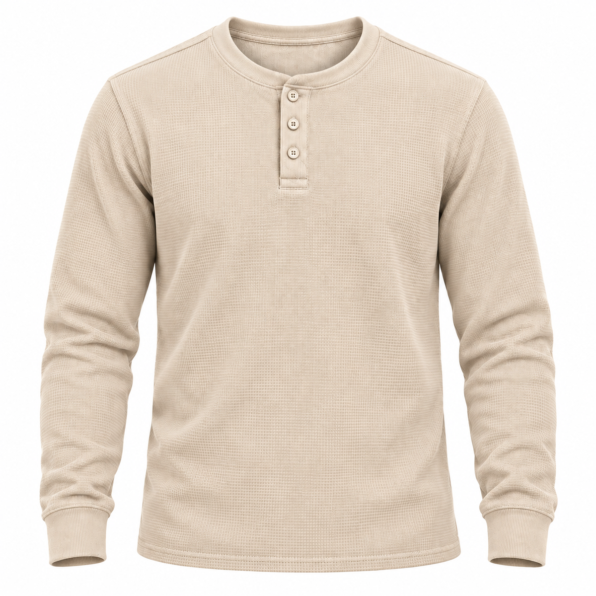 🔥 BESTSELLER | 8PCS $26.99 | Men's Waffle Knit Long-Sleeve Henley