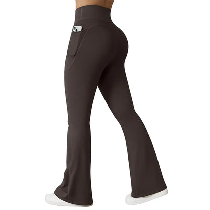 Women's High Waisted Flare Yoga Pants with Pockets – Soft Stretch Bootcut Leggings