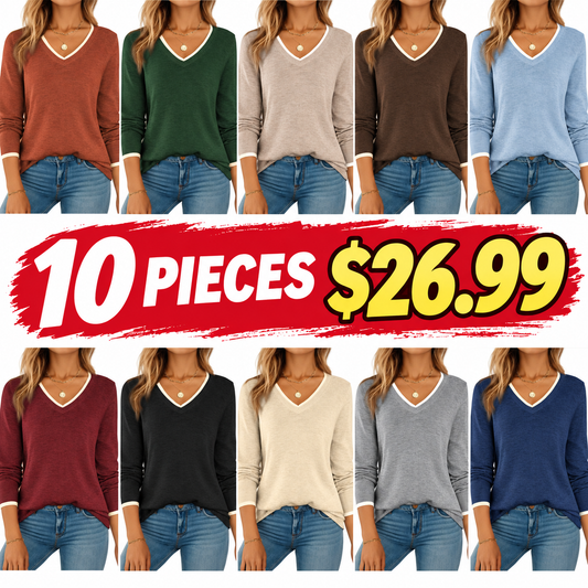 Women’s Wool Blend Crew Neck Sweater – Lightweight Fall Knit Top