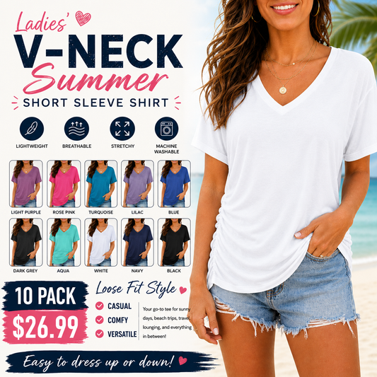 ✨ Best-Selling Ultra-Soft V-Neck Tee | Comfort You'll Love Every Day